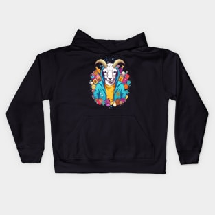 This little goat is bleatfully happy Kids Hoodie